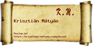 Krisztián Mátyás névjegykártya